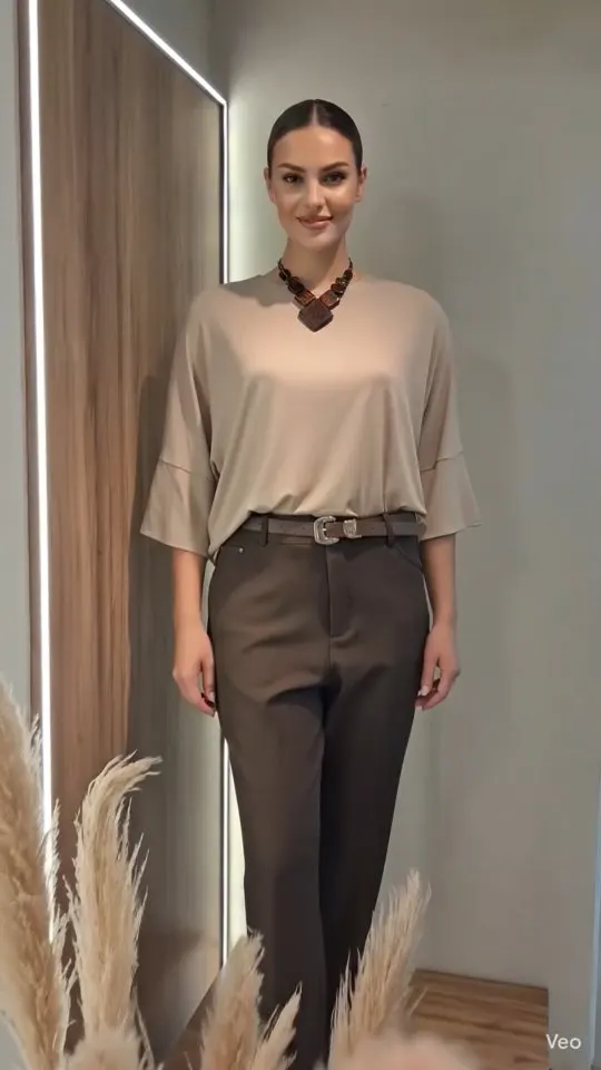 Blusa Manga Sino Bege