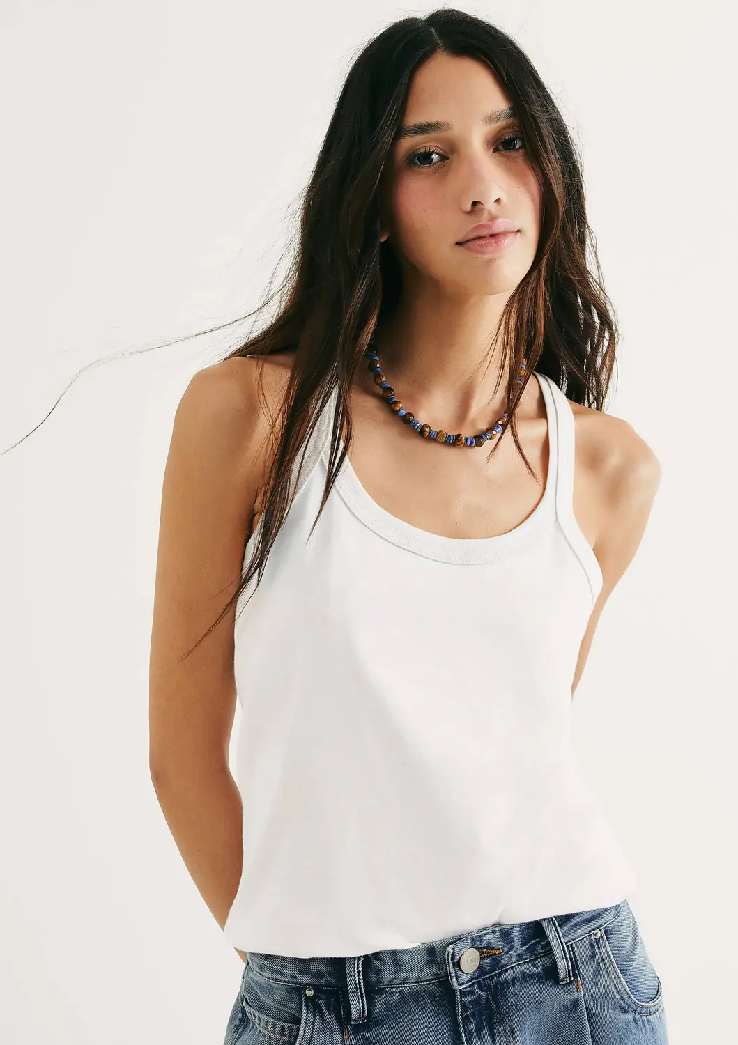 Kit 3 × Regata Feminina Nadador Slim — Branco