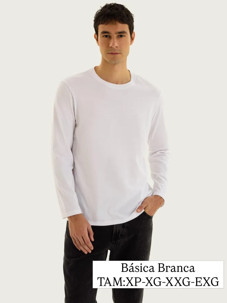 Camiseta manga longa branca