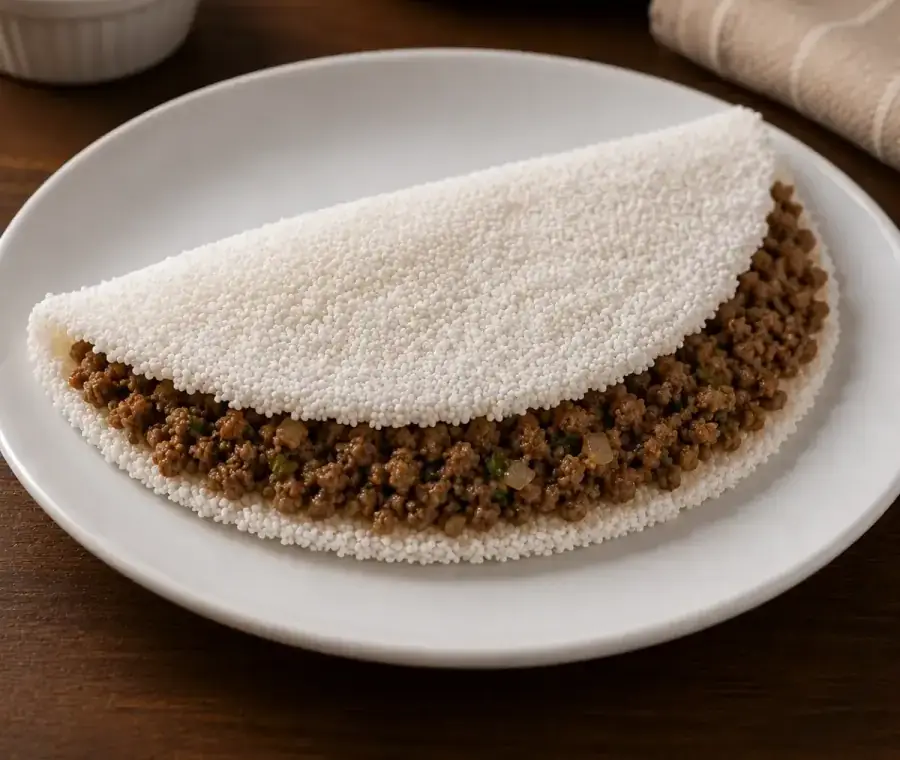 Tapioca de carne moída