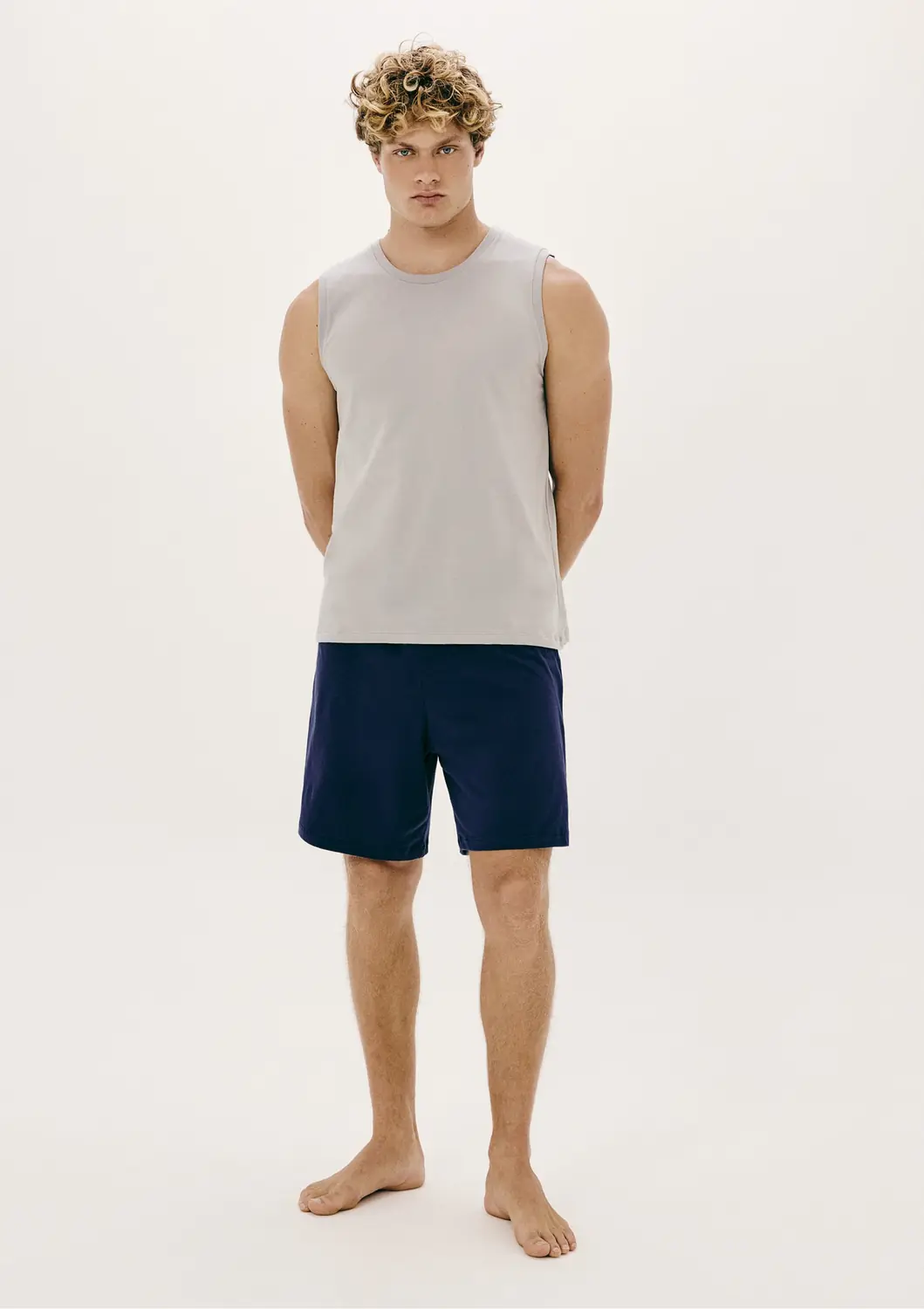 Pijama Curto Masculino Em Malha De AlgodĂŁo â Cinza â foto 1 de 5