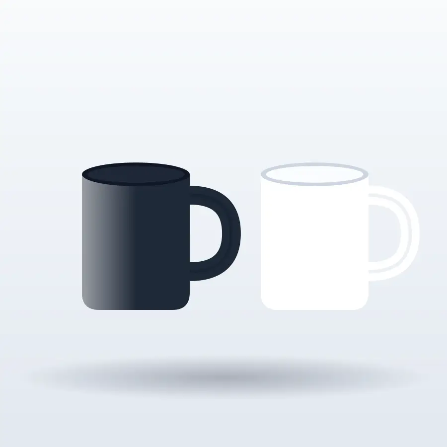 Kit 2 Canecas — Preta e Branca